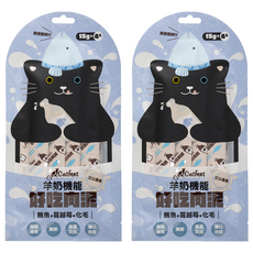 Catfeet 艾比最愛 羊奶機能肉泥, 15g x 4入, 鮪魚+蔓越莓+化毛, 天然食材, 60g, 2袋