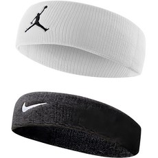 NIKE 耐吉 運動髮帶2入組, 黑色 + 白色, 1組