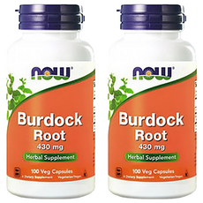 NOW Foods 牛蒡膠囊 含菊苣纖維 總多酚, 100顆, 2罐