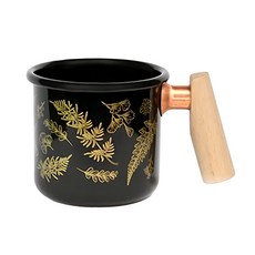 Truvii 趣味 雙色木柄琺瑯杯 400ml 城市花園, 1個