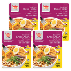 TEAN'S GOURMET 田師傅 咖哩叻沙即煮醬料 馬來西亞傳統美食, 200g, 4包