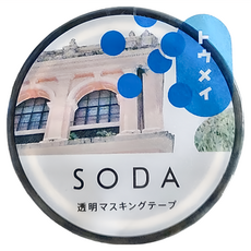 KING JIM HITOTOKI SODA 透明PET卷狀膠帶 寫真 30mm寬 4M長, 透明, 1個