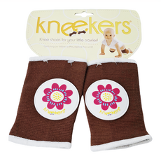 Ah Goo Baby Kneekers 寶寶爬行護膝, 咖啡色 粉花, 1組
