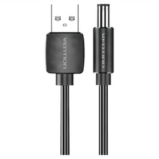 VEnTIOn 威迅 USB-A 轉 DC 5.5mm 音叉式充電線 1M 黑色 3A額定電流 PVC外層, CEY, 2條