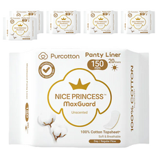 Purcotton 全棉時代 100%純棉超淨吸護墊 ,15cm,20片,6包