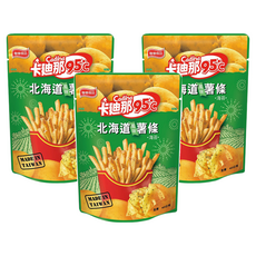 卡迪那95℃ 北海道風味薯條 真材實料 整顆馬鈴薯酥脆可口 海苔風味, 40g, 3包