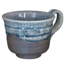 Hechimon 丸伊信樂燒 岩清水咖啡杯碟組 2個, 1組, 藍色