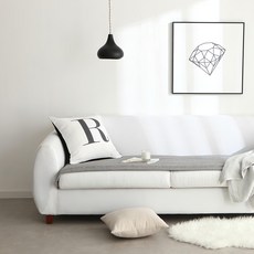 tacca tacca Hazel 棉製4人沙發坐墊 灰色, 230*65cm, 黑色