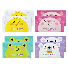 misoro 1000 記帳本 卡通可愛風, 小雞 2本 + 豬 2本 + 青蛙 2本 + 熊 2本, 1組
