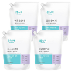 GOONGBE 宫中秘策 高濃縮幼兒衣物柔軟精補充包 嬰兒和敏感性肌膚適用 100% 天然來源柔軟成分 韓國製造, 1.5L, 4包