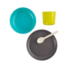 EKOBO 竹纖維兒童餐具組, 檸檬西西里, 1組, 碗*1+盤*1+杯*1+湯匙*1