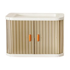 Yeya也雅 捲門折疊收納盒 白色 PP材質 尺寸約26.8x16.3x18.2cm, 2個