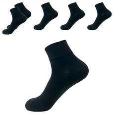 B.V.D. 寬口直角短襪 6雙入 精梳棉 親膚 台灣製造, 黑色, 22~25cm