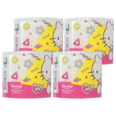 Hello Kitty 凱蒂貓 塑軸棉花棒 300支, 100%純棉雙頭, 聚丙烯塑膠軸桿, 4罐