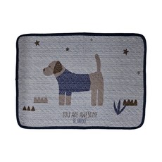 BonBon naturel 小清新 全棉 可愛動物吸水防滑地墊, 60 x 40cm, 藍狗