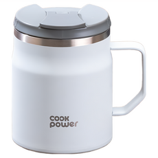 cook power 鍋寶 內陶瓷保溫保冰辦公杯, 400ml, 灰色心語, 1個