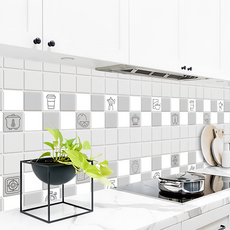 費歐家 防油貼 彼岸灰, 300 x 60cm, 廚房防油汙, 易清潔, 耐高溫, 1張