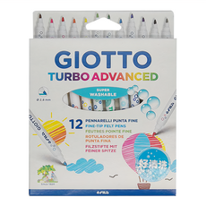 GIOTTO 超好洗細頭彩色筆 可水洗墨水 適用年齡: 3歲以上, 12色, 1組