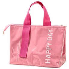 日式時尚防水保溫便當袋, 26.5 x 17 x 20cm, 粉色, 1個