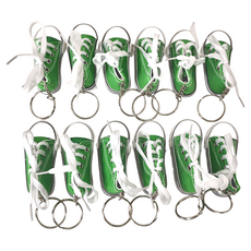 迷你帆布鞋鑰匙圈小鞋 Set 12 帆布材質, 綠色, 1組