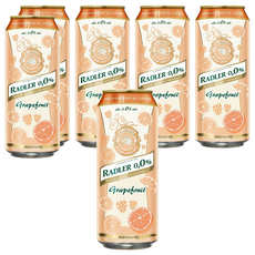 RADLER 萊德 0.0%無酒精啤酒風味飲, 葡萄柚, 天然釀造,保留啤酒花風味, 繽紛馬卡龍色調, 500ml, 6罐