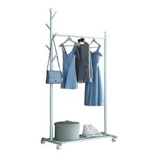 品屋二合一掛衣架, 33毫米加粗碳鋼管, 不掉漆不生鏽, 綠色, 大