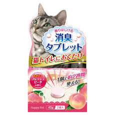 EARTH PET 貓砂樂園 消臭錠 蜜桃/花果/草本香味 Set 2, 優越的除臭力, 天然香味, 90g, 1盒