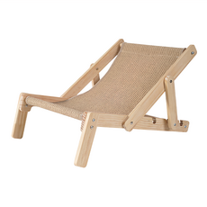 T.N.A. 悠遊 懶的貓劍麻躺椅, 松木劍麻材質組合, 可調節多種角度, 耐抓耐磨不掉屑, 50.9 x 37 x 33.8cm, 單一顏色, 1個