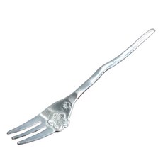 佐和陶瓷 手造小叉-日本製 不鏽鋼材質 長13cm 寬2cm, 梅紋 銀色, 1個