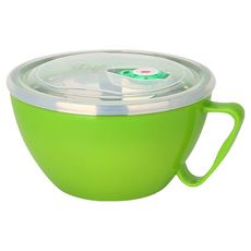 家庭元素 304不鏽鋼泡麵碗 耐磨耐用不易生鏽 貼心透氣孔, 1個, 綠色