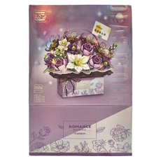 積木玩具 花束禮盒 1952 25.5 x 16.5 x 24cm 3歲以上, 迷霧紫, 1個