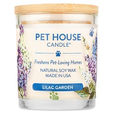 PET HOUSE 室內除臭寵物香氛蠟燭 - 紫丁香花園, 天然黃豆蠟, 持續燃燒60小時, 255g, 1罐