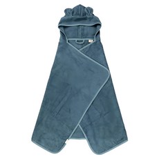 FABELAB 竹纖維連帽浴巾 70%植物纖維 30%棉 適用年齡3~7歲, 藍色, 1件