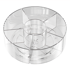 可旋轉化妝品收納盒, 透明, 1個
