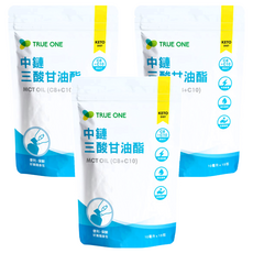 TRUE ONE 食在加分 中鏈三酸甘油脂 MCT油 (C8+C10), 10ml, 15包, 3袋