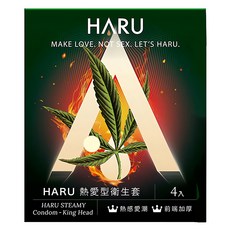 HARU 含春 STEAMY 熱愛型衛生套 KING HEAD, 4包, 1盒