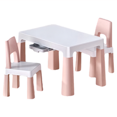 LILIKOKO 可增高兒童書桌椅組 一桌兩椅 8817-2 粉色 安全環保材質