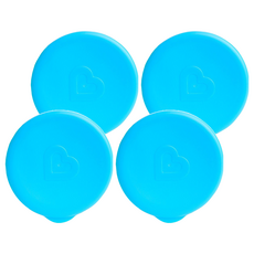 Munchkin 滿趣健 360度防漏杯杯蓋 - 耐熱120度，矽膠材質, 不適用, 藍色, 4個