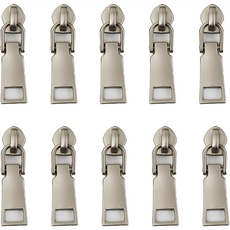 5號金屬拉鍊頭, 10個, 啞光銀