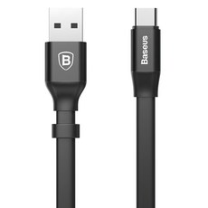 Baseus 倍思 USB-A-Type-C資料線 2A 簡捷便攜款, 黑色, 23cm, 1條