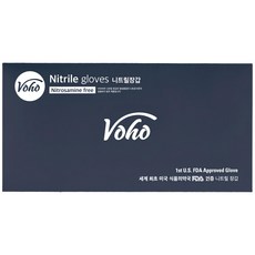 Voho Nitrile 食品用合成橡膠手套 100入 加長加厚 美國FDA認證, 小 S, 極致黑, 1盒