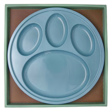 SIMPLA 玉米田 幼兒熊掌盤 PLA環保無毒餐盤, 2~5歲適用, 淺藍色, 1個