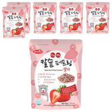 Bebest 貝思 幼兒米圈圈 草莓口味 含鈣鐵, 1歲以上, 40g, 6包