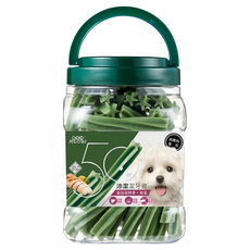 MDOBI 摩多比 潔牙骨 桶裝 800G, 雞肉含量50%, 五星造型, 葉綠素 + 雞肉 + 木瓜酵素 + 牛奶, 1個