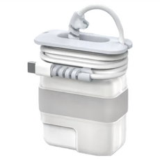 Meet Mind for MacBook 原廠適配器線材收納保護殼, 防摔防刮, 台灣設計, 雪幕銀, 1個