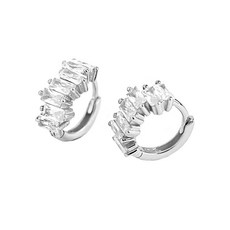 ENCLAIR 女士鋯石鑽石雷歐925純銀耳環 白色
