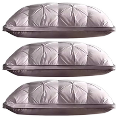 LoveCity 寢城之戀 立體扭花雲朵枕 透氣舒柔釋壓羽絲絨枕, 灰色, 75 x 45cm, 3個