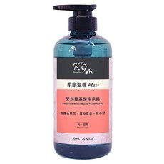K'9 NatureHolic 柔順滋養plus+ 天然胺基酸洗毛精, 500mL, 適用於犬貓, 含山茶花+蠶絲蛋白+辣木籽, 1瓶