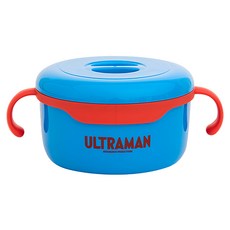 KiKimmy ULTRAMAN 超人力霸王 304不鏽鋼雙耳餐碗 - 防滑膠底, 雙層隔熱, 620ml大容量, 1個, 藍色