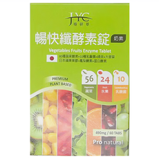 JYC 極研萃 暢快纖酵素錠 80種蔬果酵素 10種乳酸菌, 490mg, 60顆, 1盒